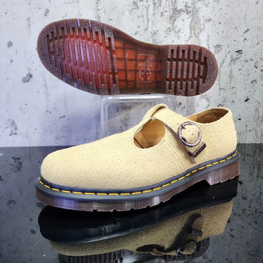 MSRP $170 Dr. Martens T-Bar Mary Jane Suede Tan Size 10 Shoes